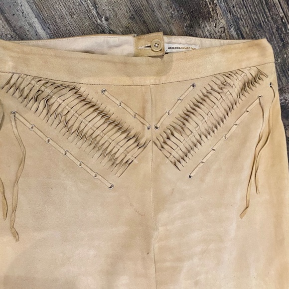 Buttery soft suede pants w/ front pattern - Picture 2 of 7